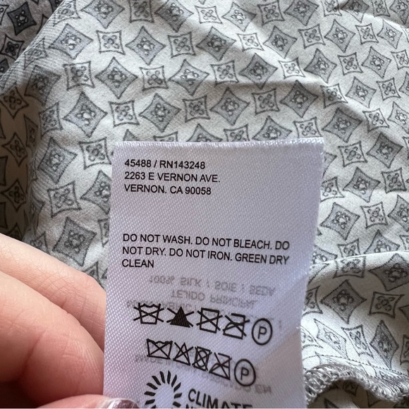 Reformation Spritz Grey Silk Patterned Strapless Top - Picture 8 of 8